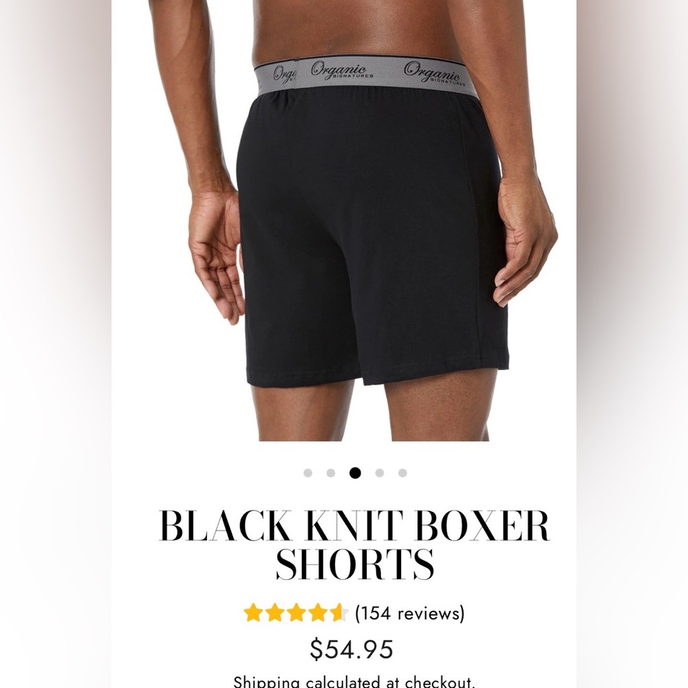 OrganicSignature Black Knit Boxer Shorts with Branded Waistband NWOT - Picture 3 of 5